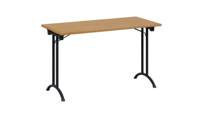 SLA 125 lak skládací jednací stůl 1250x600, deska 25 mm, podnož černý lak, deska buk royal